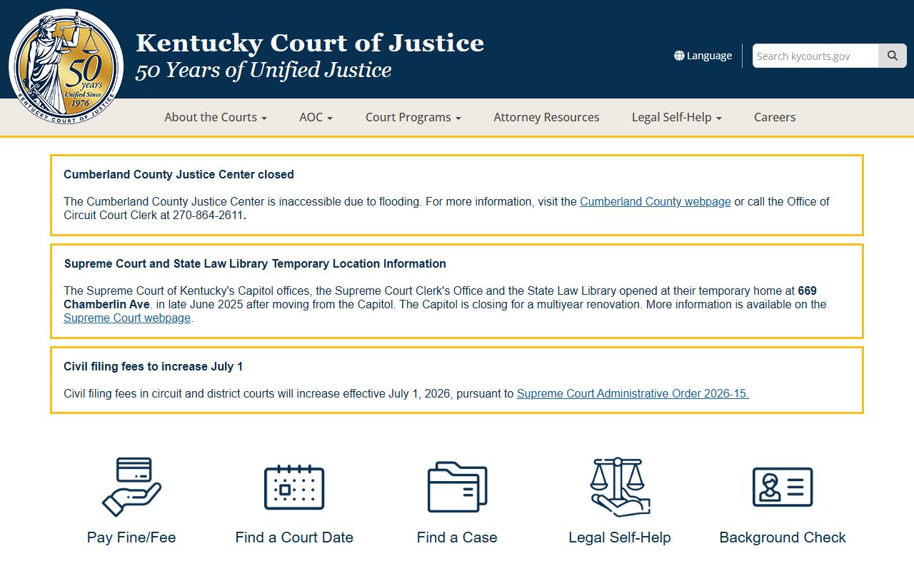 Monroe County court records Kentucky Court of Justice home page